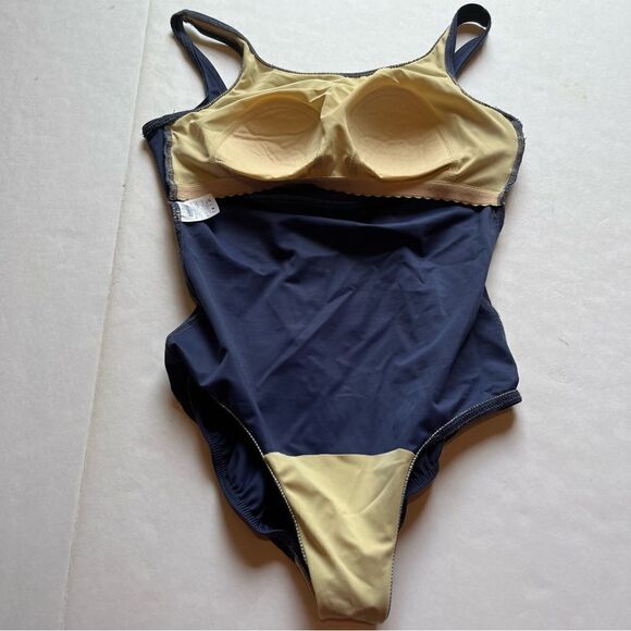 Lands' End Women's One Piece Tank Swim Suit Blue/Light Blue Size 10 - Picture 5 of 9